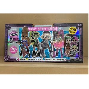 LOL Surprise OMG Remix Super Surprise 70+ Surprises, 4 Fashion Dolls & 4 Dolls